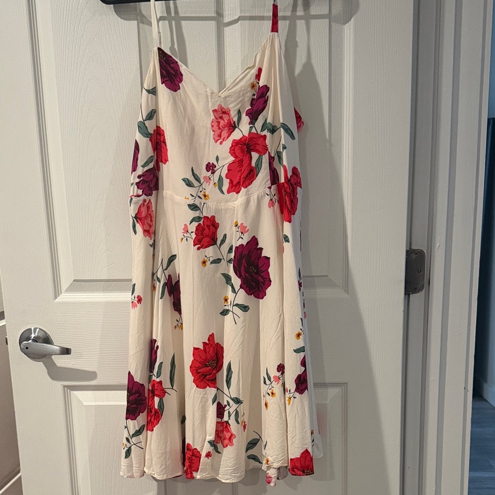 Old Navy Floral Mini Dress - Cream, Red, Purple